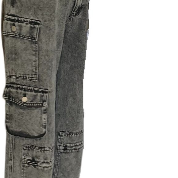 RISE SUPPLY Co.| Black Denim | Wide-Leg Cargo Pants - Picture 9 of 12